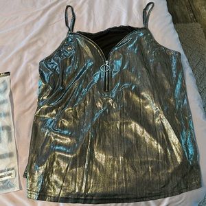 NWOT Silver Shimmery Tank Top